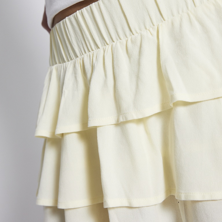 Frill crepe skirt "Lana" Light Yellow